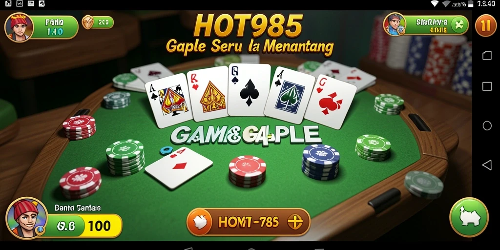 Screenshot gameplay HOT985 dengan aksi seru permainan Gaple.