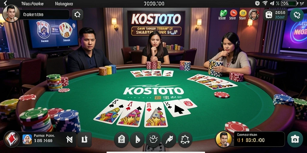 Tangkapan layar KOSTOTO menampilkan momen mendebarkan saat bermain poker.