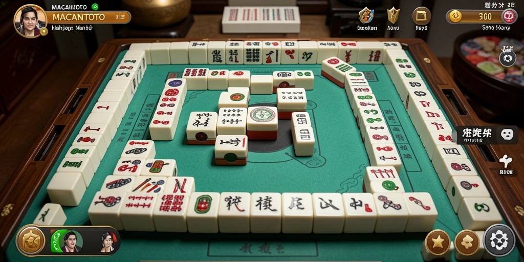 Tangkapan layar gameplay <strong>MACANTOTO</strong> menunjukkan momen mendebarkan saat mencocokkan ubin Mahjong.