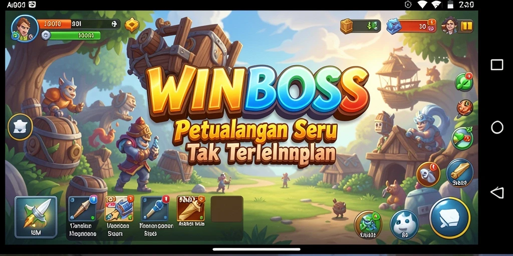 Tampilan gameplay yang menggugah semangat petualangan di WINBOSS.